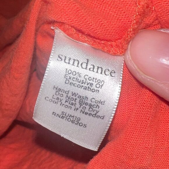 Sundance Coral boho Bell Sleeve Lace Detailed Top size Medium EUC - Picture 6 of 8